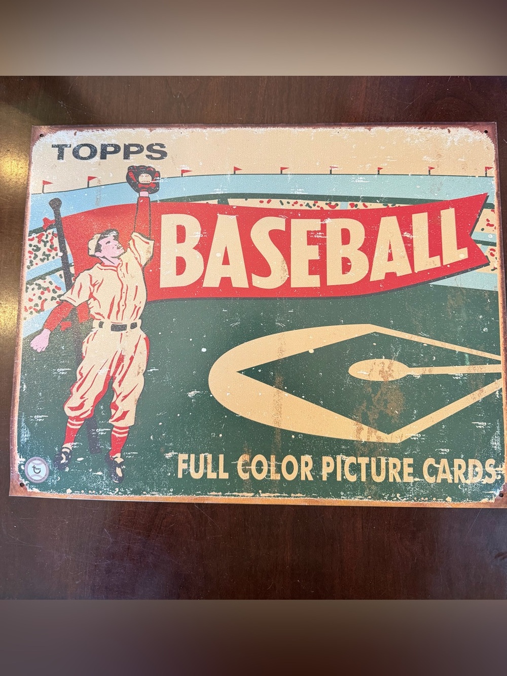 Vintage Style Topps 1954 Baseball Metal Tin Sign Decor.